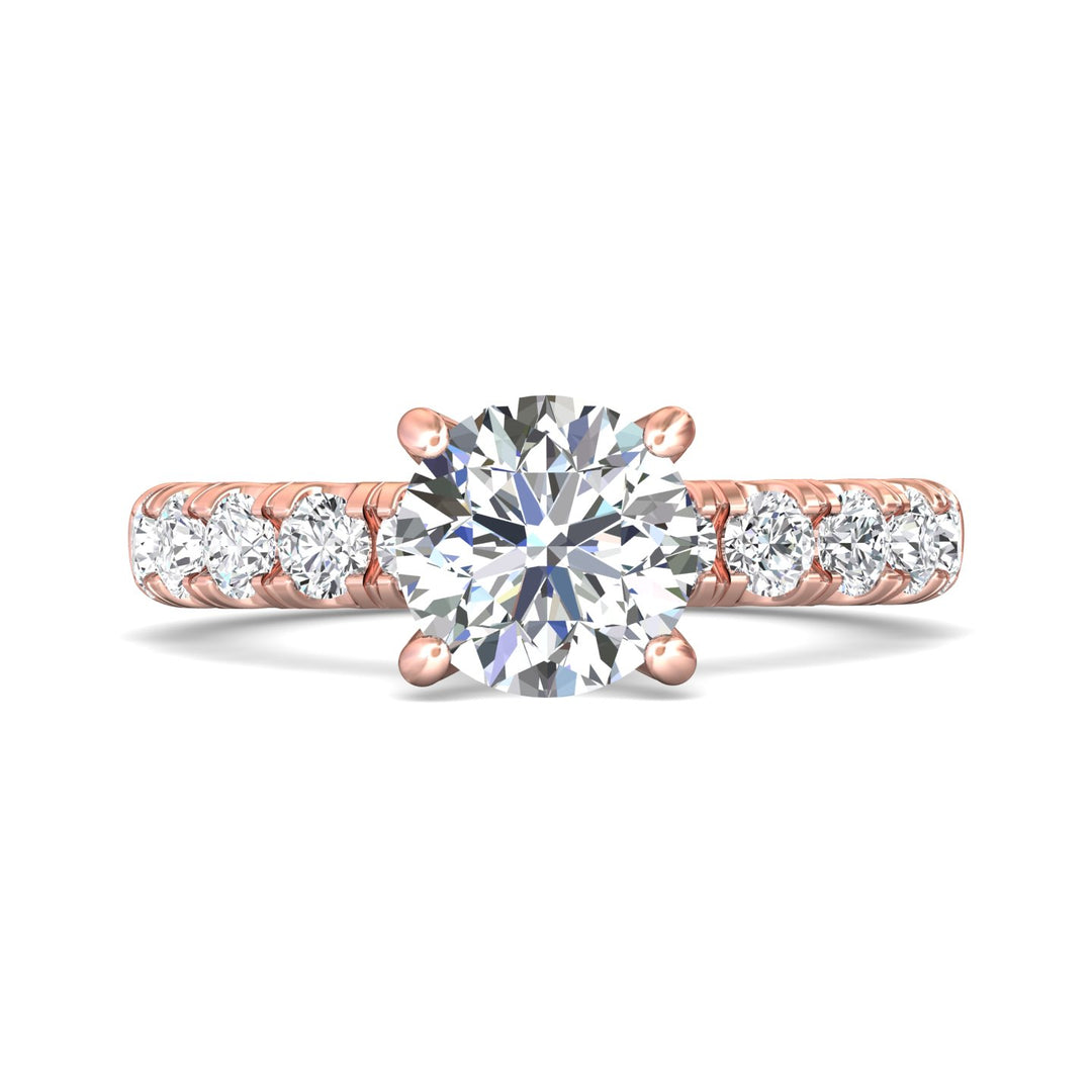 18K Gold Pink Encore Engagement Ring from the Encore collection - DERM4L_18KP_Rd_8.0_Prm_H-I_SI1