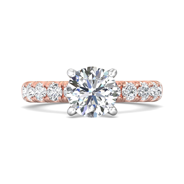 18K Gold White/Pink Encore Engagement Ring from the Encore collection - DERM4L_18KWP_Rd_8.0_Prm_H-I_SI1
