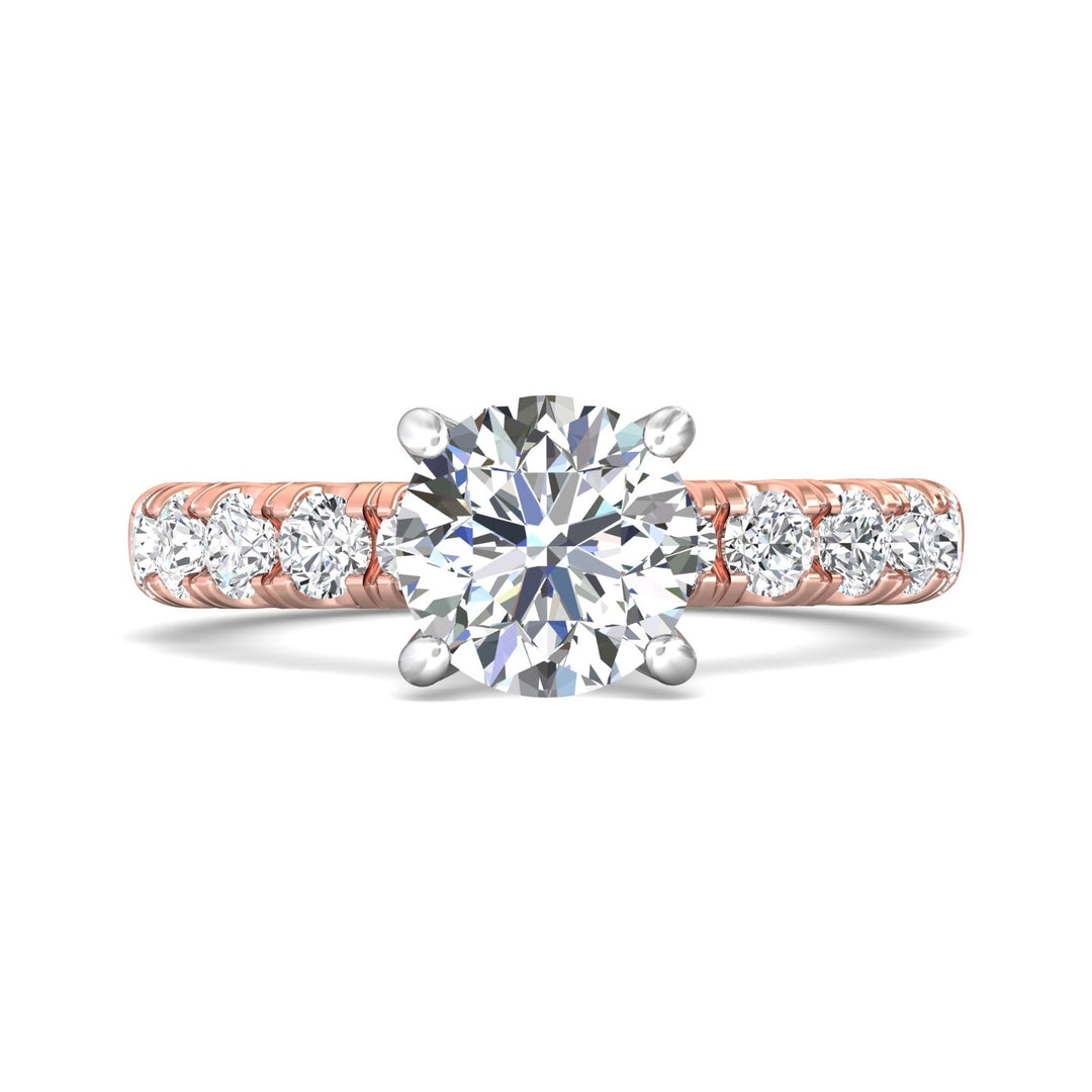 18K Gold White/Pink Encore Engagement Ring from the Encore collection - DERM4L_18KWP_Rd_8.0_Prm_H-I_SI1
