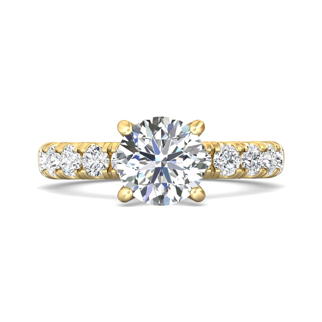 18K Gold Yellow Encore Engagement Ring from the Encore collection - DERM4L_18KY_Rd_8.0_Prm_H-I_SI1