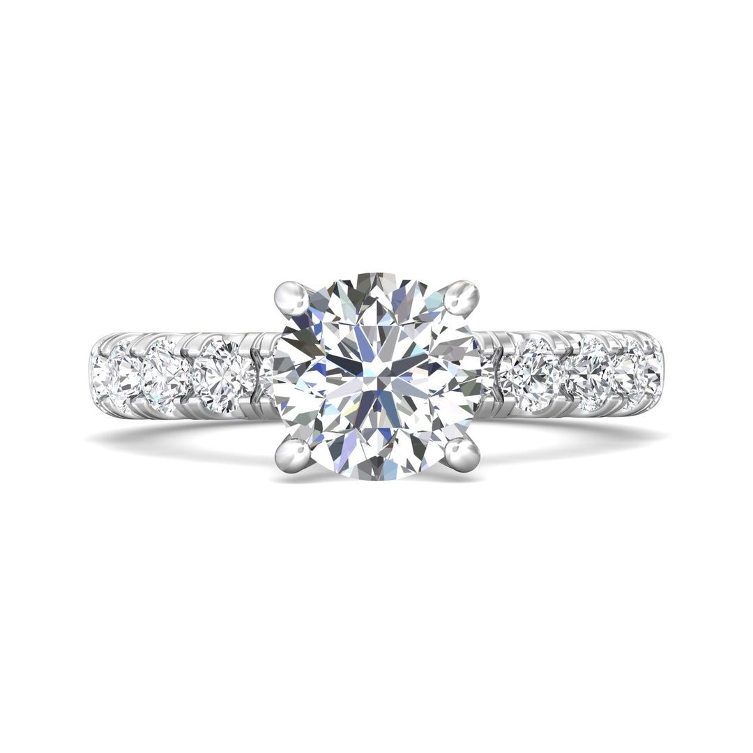 Platinum White Encore Engagement Ring from the Encore collection - DERM4L_PlatW_Rd_8.0_Prm_H-I_SI1