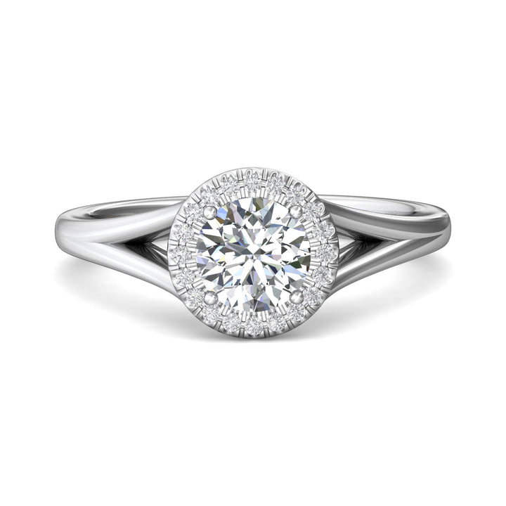 14K Gold White Split Shank Engagement Ring from the Split Shank collection - DERM50XS_14KW_Rd_6.0_Std_H-I_SI2