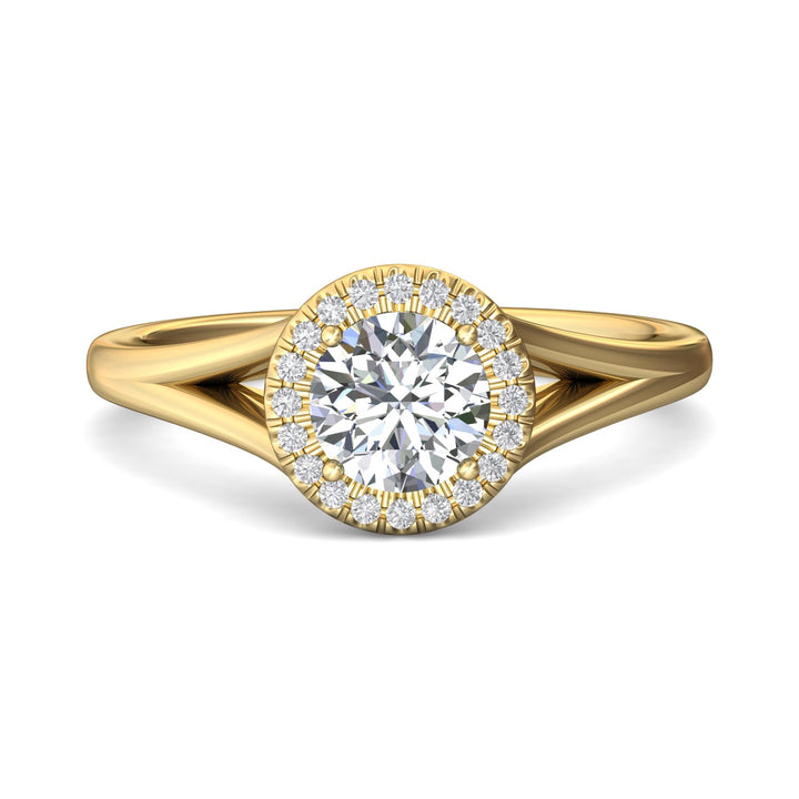 14K Gold Yellow Split Shank Engagement Ring from the Split Shank collection - DERM50XS_14KY_Rd_6.0_Std_H-I_SI2