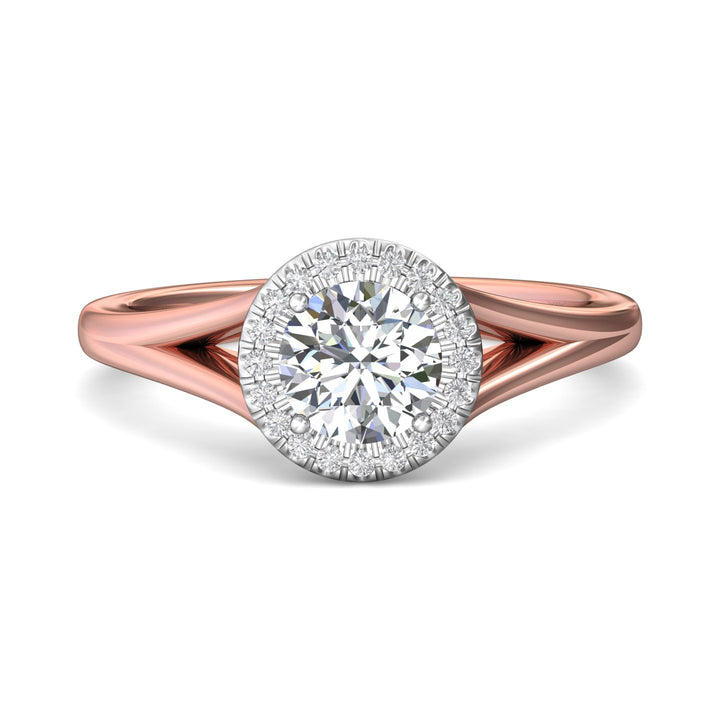 18K Gold White/Pink Split Shank Engagement Ring from the Split Shank collection - DERM50XS_18KWP_Rd_6.0_Std_H-I_SI2