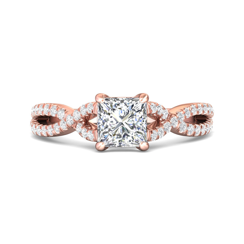 14K Gold Pink Split Shank Engagement Ring from the Split Shank collection - DERM57XSR_14KP_Pr_6.0_Prm_H-I_SI1