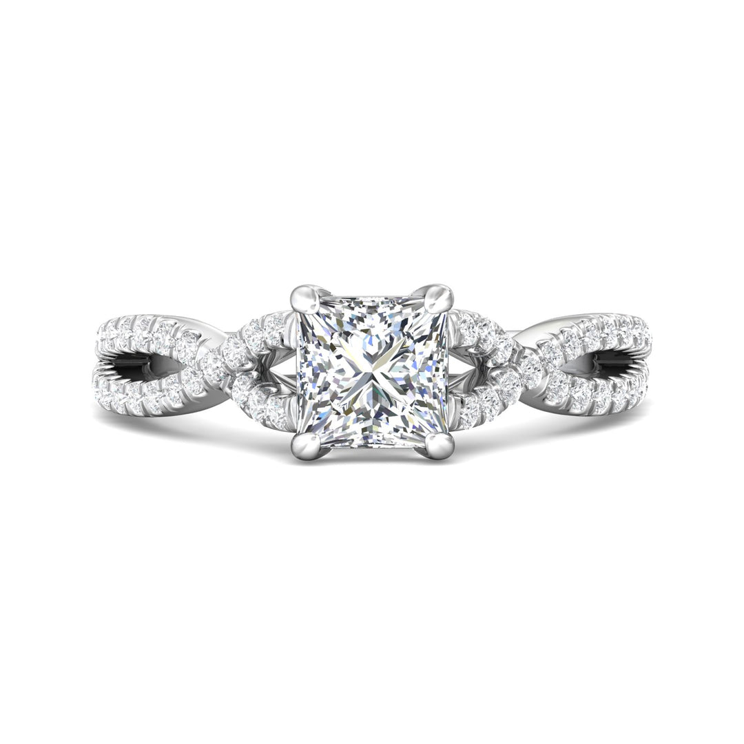 14K Gold White Split Shank Engagement Ring from the Split Shank collection - DERM57XSR_14KW_Pr_6.0_Prm_H-I_SI1