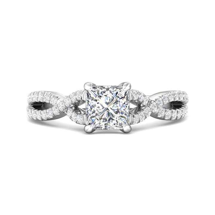 14K Gold White Split Shank Engagement Ring from the Split Shank collection - DERM57XSR_14KW_Pr_6.0_Prm_H-I_SI1