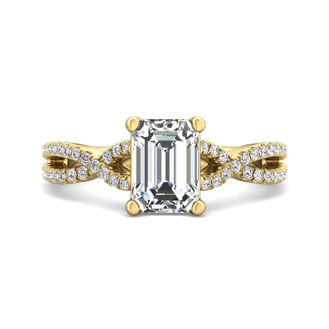 14K Gold Yellow Split Shank Engagement Ring from the Split Shank collection - DERM57XSR_14KY_Em_8X6_Prm_H-I_SI1
