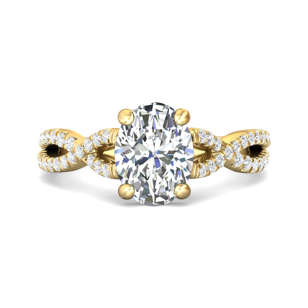14K Gold Yellow Split Shank Engagement Ring from the Split Shank collection - DERM57XSR_14KY_Ov_9X7_Prm_H-I_SI1
