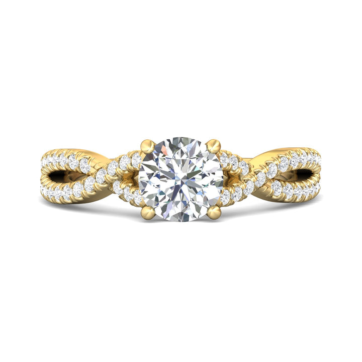 14K Gold Yellow Split Shank Engagement Ring from the Split Shank collection - DERM57XSR_14KY_Rd_6.5_Prm_H-I_SI1