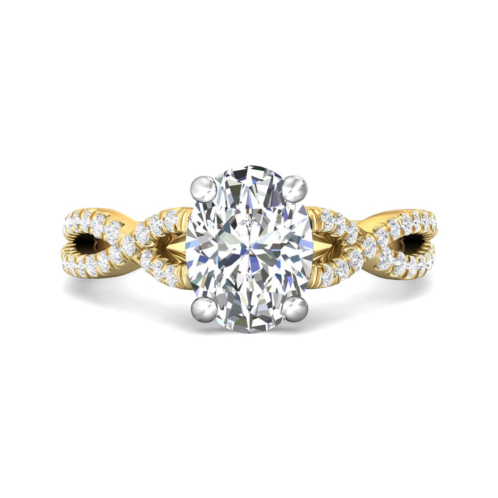 14K Gold Yellow/White Split Shank Engagement Ring from the Split Shank collection - DERM57XSR_14KYW_Ov_9X7_Prm_H-I_SI1