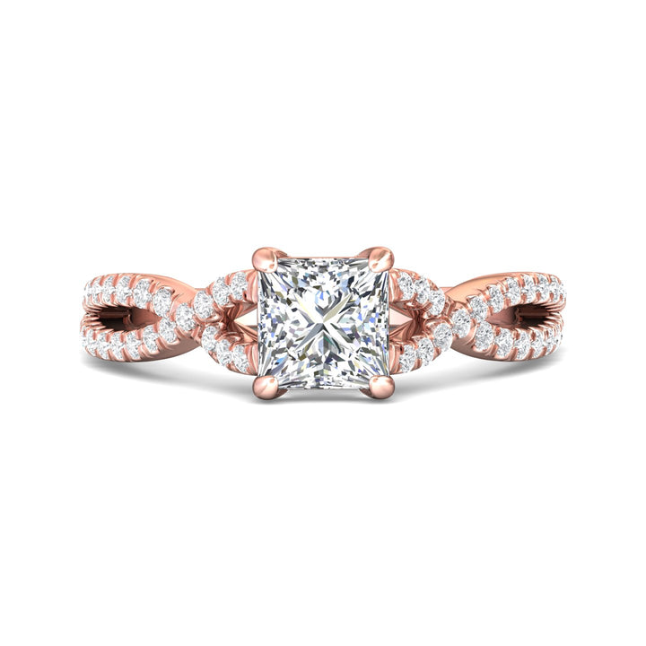 18K Gold Pink Split Shank Engagement Ring from the Split Shank collection - DERM57XSR_18KP_Pr_6.0_Prm_H-I_SI1