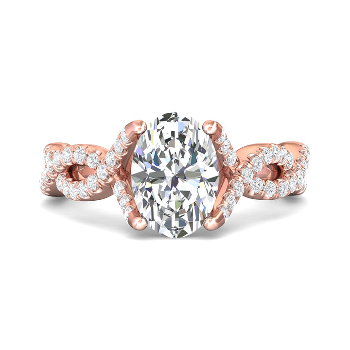 14K Gold Pink Split Shank Engagement Ring from the Split Shank collection - DERM58S_14KP_Ov_10X7_Prm_H-I_SI1