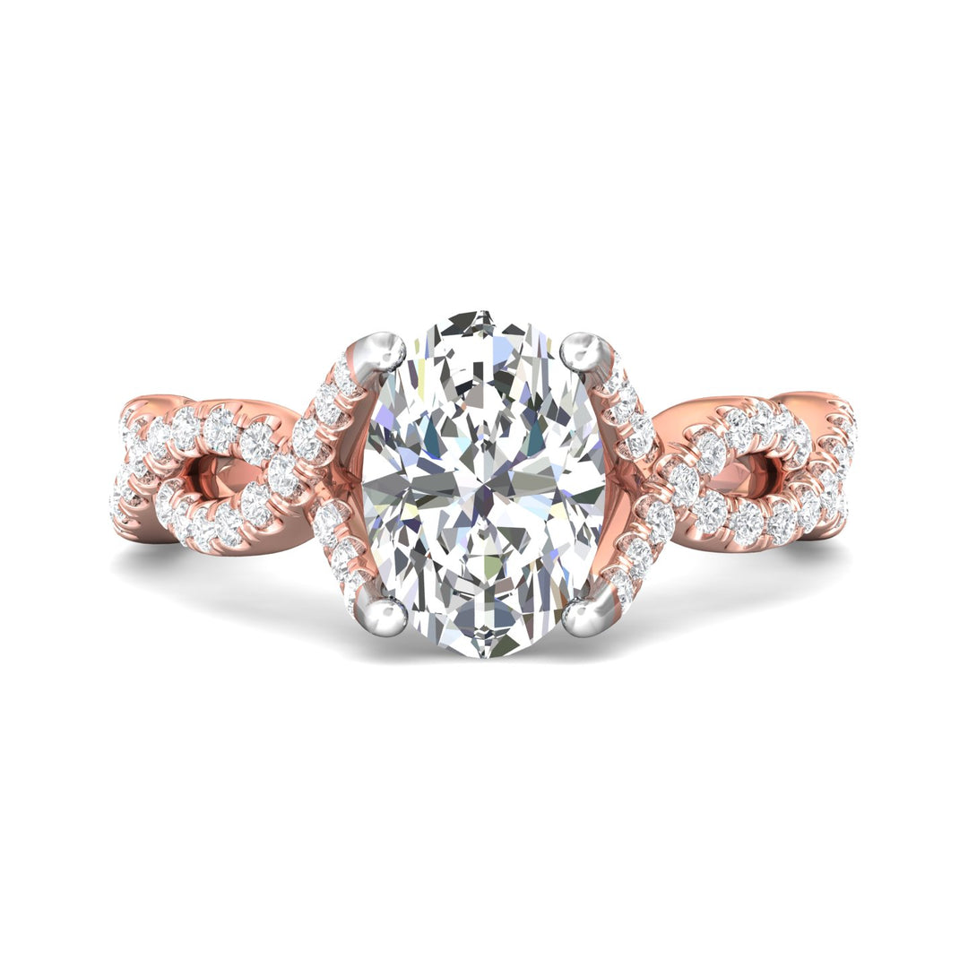 14K Gold Pink/White Split Shank Engagement Ring from the Split Shank collection - DERM58S_14KPW_Ov_10X7_Prm_H-I_SI1
