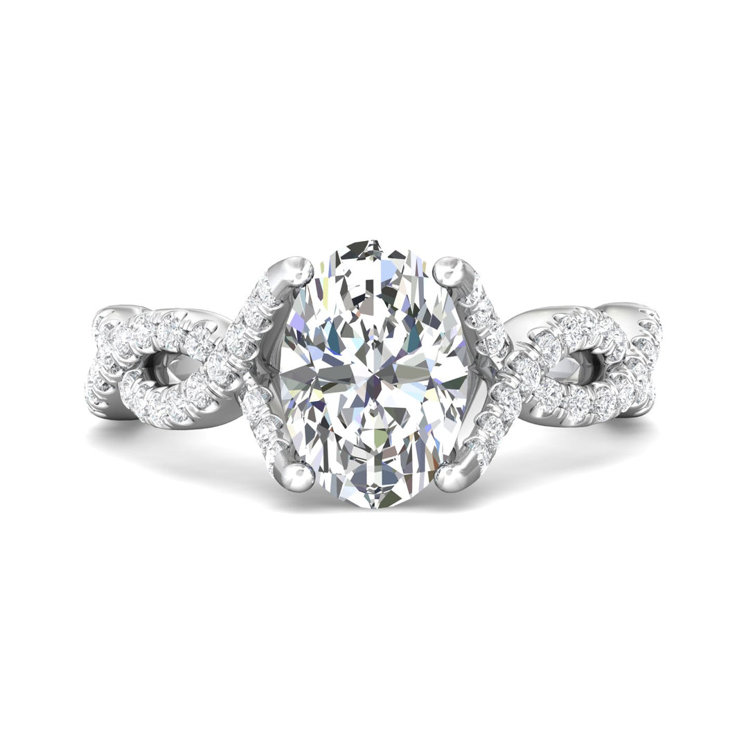 14K Gold White Split Shank Engagement Ring from the Split Shank collection - DERM58S_14KW_Ov_10X7_Prm_H-I_SI1