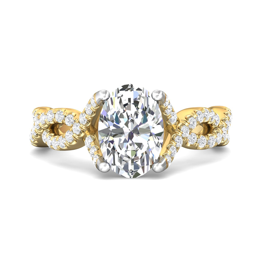 14K Gold Yellow/White Split Shank Engagement Ring from the Split Shank collection - DERM58S_14KYW_Ov_10X7_Prm_H-I_SI1