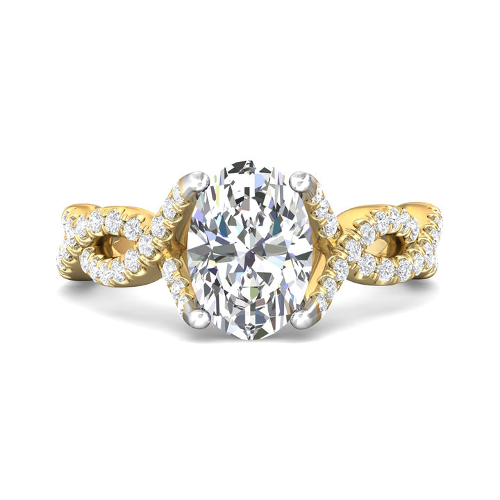 14K Gold Yellow/White Split Shank Engagement Ring from the Split Shank collection - DERM58S_14KYW_Ov_10X7_Prm_H-I_SI1