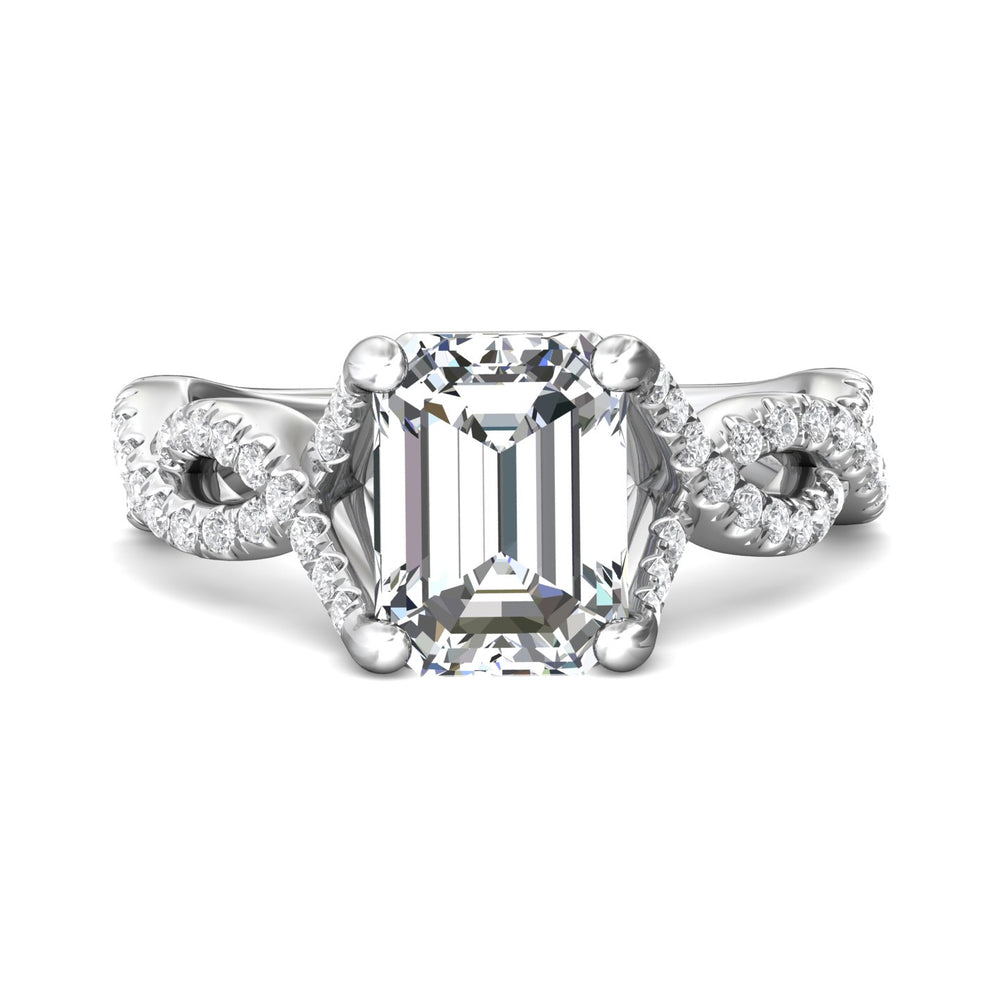 18K Gold White Split Shank Engagement Ring from the Split Shank collection - DERM58S_18KW_Em_9X7_Prm_H-I_SI1