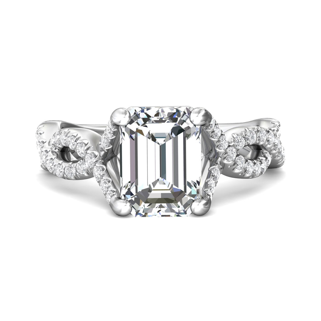 18K Gold White Split Shank Engagement Ring from the Split Shank collection - DERM58S_18KW_Em_9X7_Prm_H-I_SI1