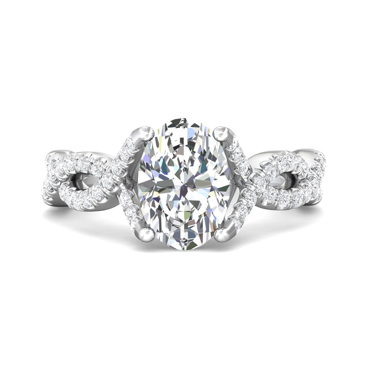 18K Gold White Split Shank Engagement Ring from the Split Shank collection - DERM58S_18KW_Ov_10X7_Prm_H-I_SI1