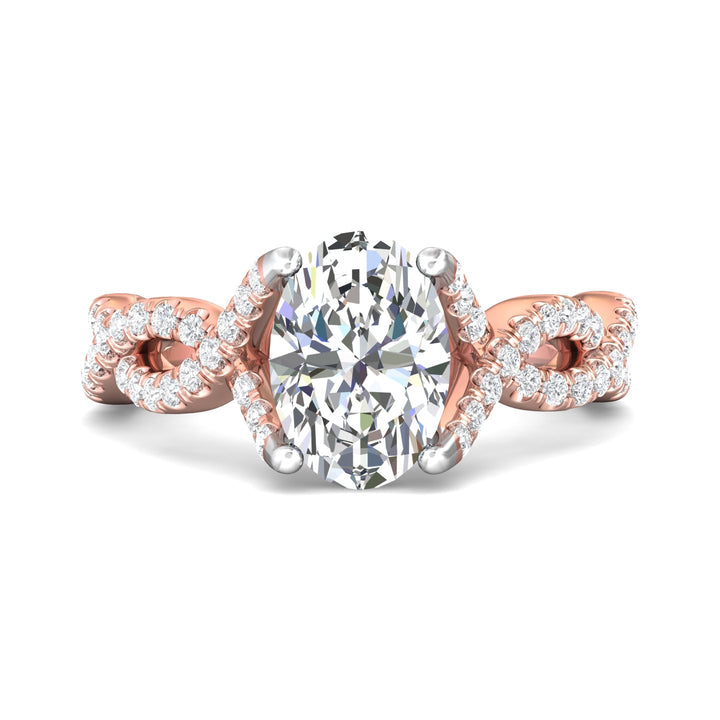 18K Gold White/Pink Split Shank Engagement Ring from the Split Shank collection - DERM58S_18KWP_Ov_10X7_Prm_H-I_SI1