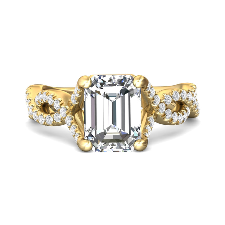 18K Gold Yellow Split Shank Engagement Ring from the Split Shank collection - DERM58S_18KY_Em_9X7_Prm_H-I_SI1
