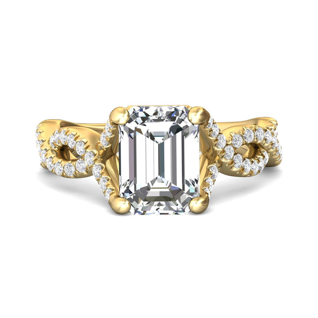 18K Gold Yellow Split Shank Engagement Ring from the Split Shank collection - DERM58S_18KY_Em_9X7_Prm_H-I_SI1