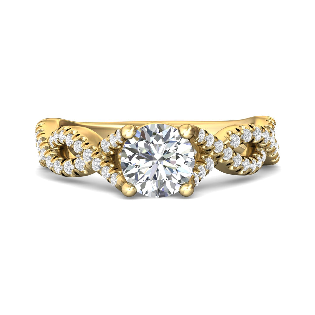 18K Gold Yellow Split Shank Engagement Ring from the Split Shank collection - DERM58S_18KY_Rd_6.5_Prm_H-I_SI1