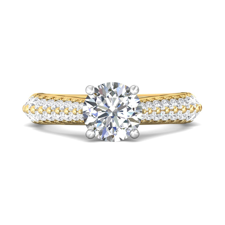 18K Gold White/Yellow Encore Engagement Ring from the Encore collection - DERM76S_18KWY_Rd_7.5_Prm_H-I_SI1