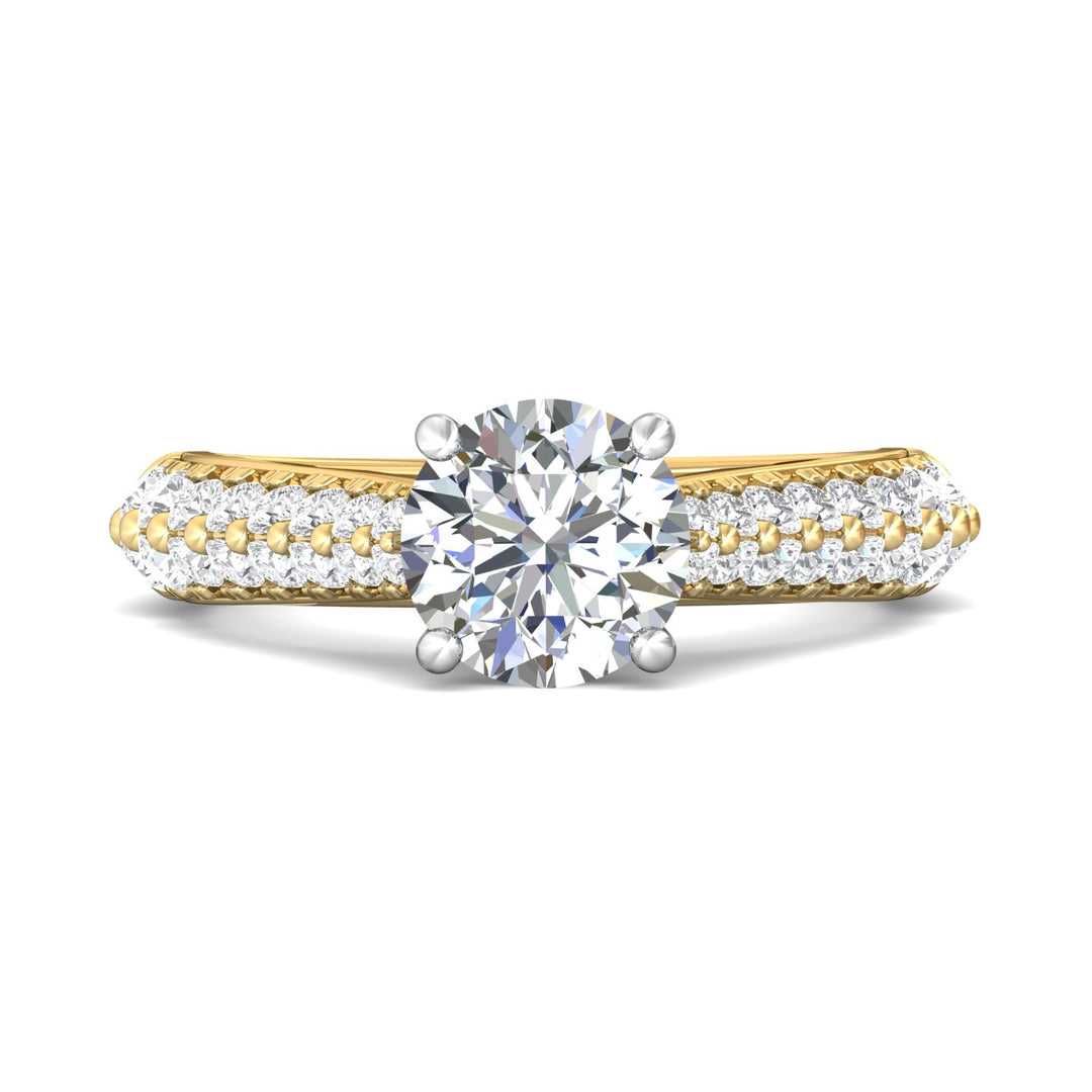 18K Gold White/Yellow Encore Engagement Ring from the Encore collection - DERM76S_18KWY_Rd_7.5_Prm_H-I_SI1