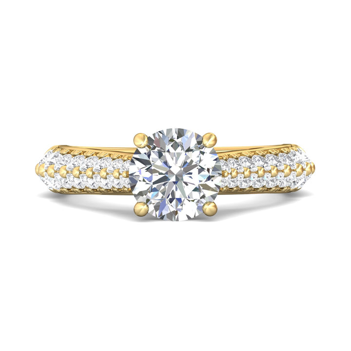 18K Gold Yellow Encore Engagement Ring from the Encore collection - DERM76S_18KY_Rd_7.5_Prm_H-I_SI1