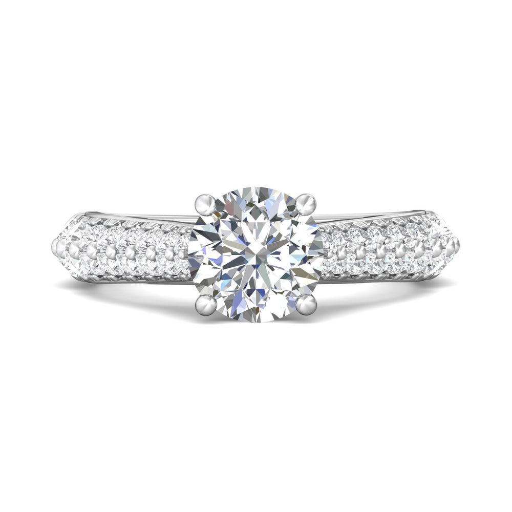 Platinum White Encore Engagement Ring from the Encore collection - DERM76S_PlatW_Rd_7.5_Prm_H-I_SI1