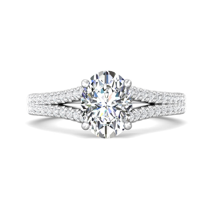 14K Gold White Split Shank Engagement Ring from the Split Shank collection - DERM86R_14KW_Ov_9X7_Prm_H-I_SI1