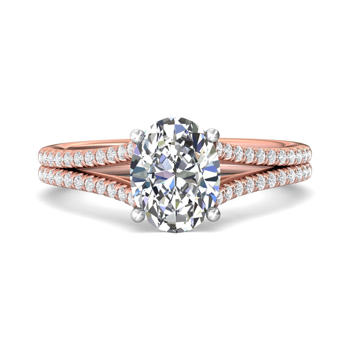 18K Gold White/Pink Split Shank Engagement Ring from the Split Shank collection - DERM86R_18KWP_Ov_9X7_Prm_H-I_SI1