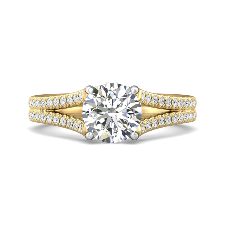 18K Gold White/Yellow Split Shank Engagement Ring from the Split Shank collection - DERM86R_18KWY_Rd_7.5_Prm_H-I_SI1