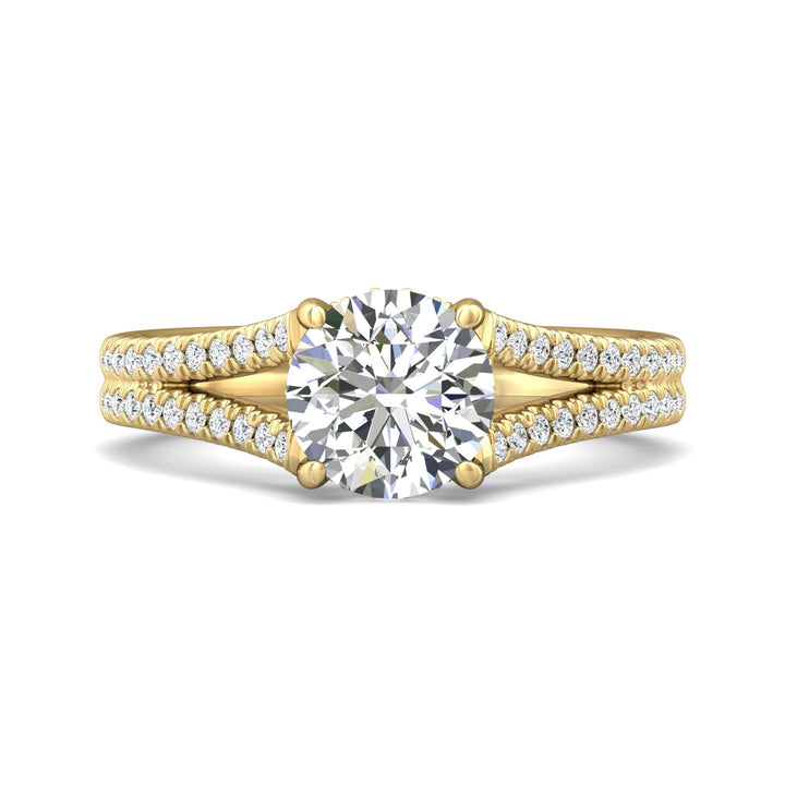 18K Gold Yellow Split Shank Engagement Ring from the Split Shank collection - DERM86R_18KY_Rd_7.5_Prm_H-I_SI1