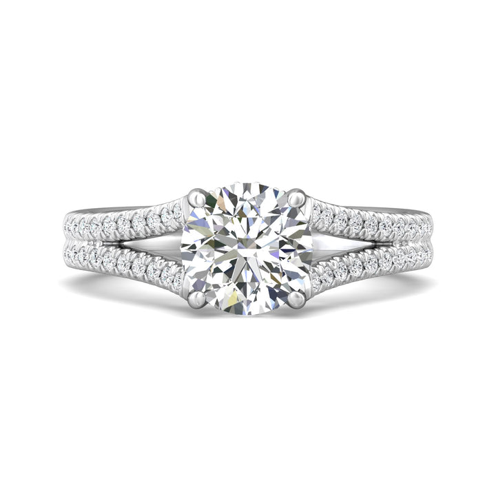 Platinum White Split Shank Engagement Ring from the Split Shank collection - DERM86R_PlatW_Rd_7.5_Prm_H-I_SI1