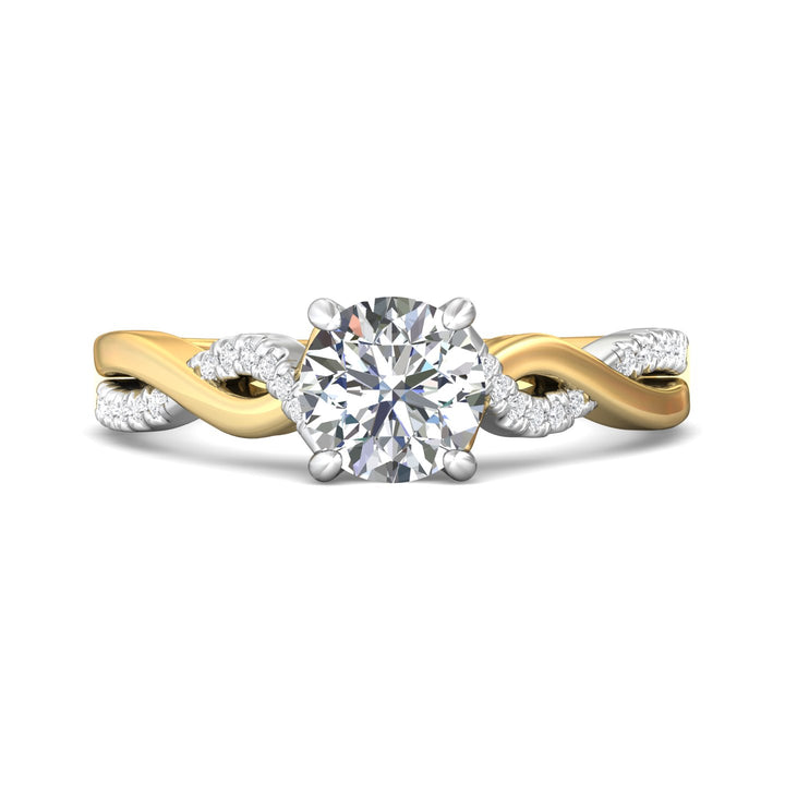 18K Gold White/Yellow Split Shank Engagement Ring from the Split Shank collection - DERM88XS_18KWY_Rd_6.5_Prm_H-I_SI1