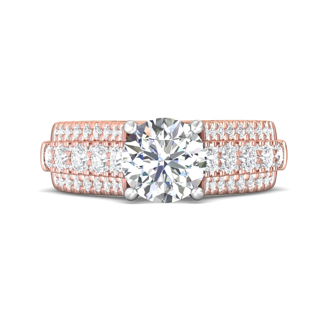 14K Gold Pink/White Encore Engagement Ring from the Encore collection - DERM95_14KPW__Prm_H-I_SI1