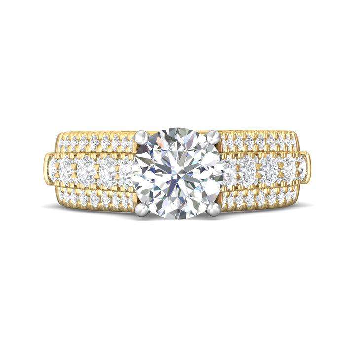 14K Gold Yellow/White Encore Engagement Ring from the Encore collection - DERM95_14KYW__Prm_H-I_SI1