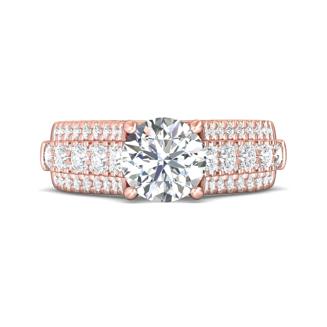 18K Gold Pink Encore Engagement Ring from the Encore collection - DERM95_18KP__Prm_H-I_SI1