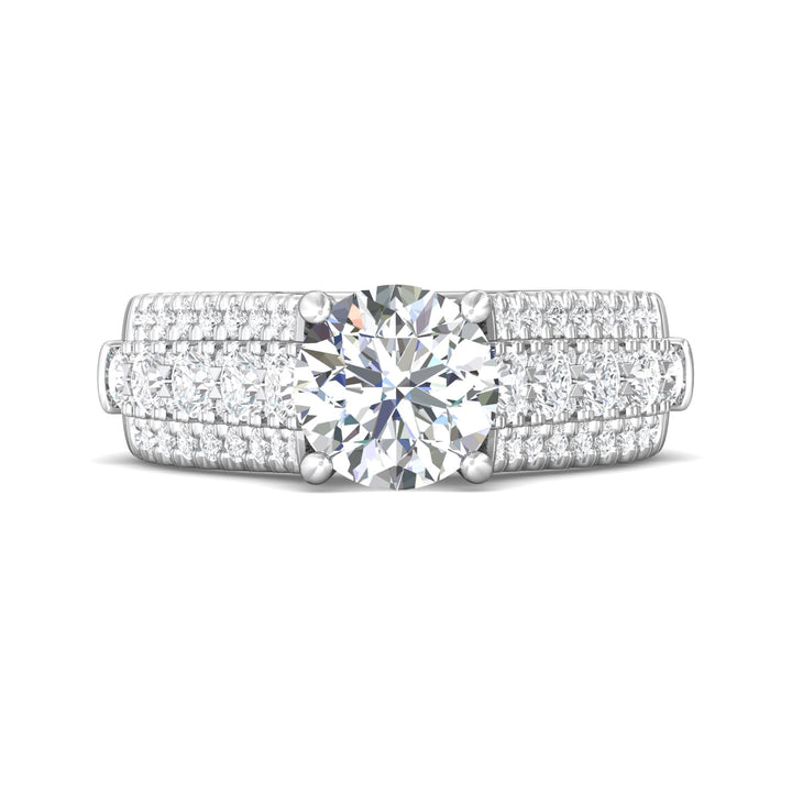 Platinum White Encore Engagement Ring from the Encore collection - DERM95_PlatW_Rd_8_Prm_H-I_SI1