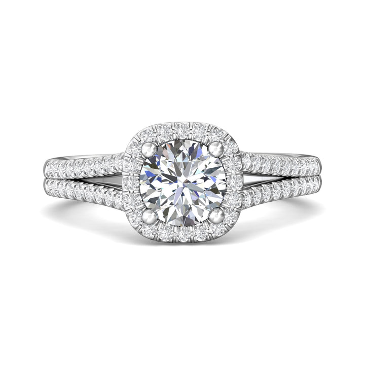 14K Gold White Split Shank Engagement Ring from the Split Shank collection - DERMH12R_14KW_CuHRd_6.5_Prm_H-I_SI1