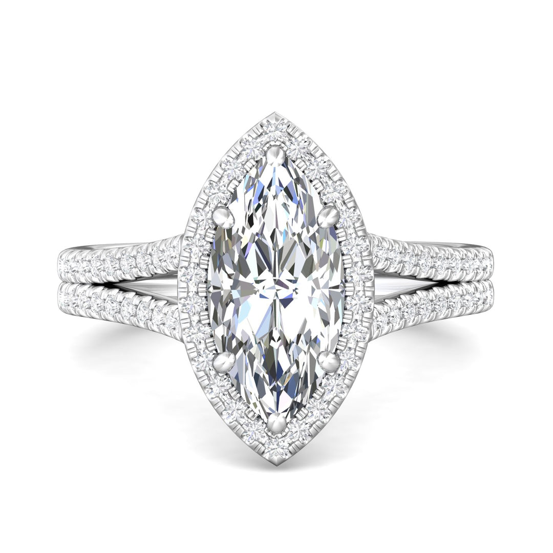 14K Gold White Split Shank Engagement Ring from the Split Shank collection - DERMH12R_14KW_MqH_13.5X6.5_Prm_H-I_SI1