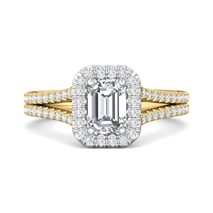 14K Gold Yellow/White Split Shank Engagement Ring from the Split Shank collection - DERMH12R_14KYW_EmH_7X5_Prm_H-I_SI1