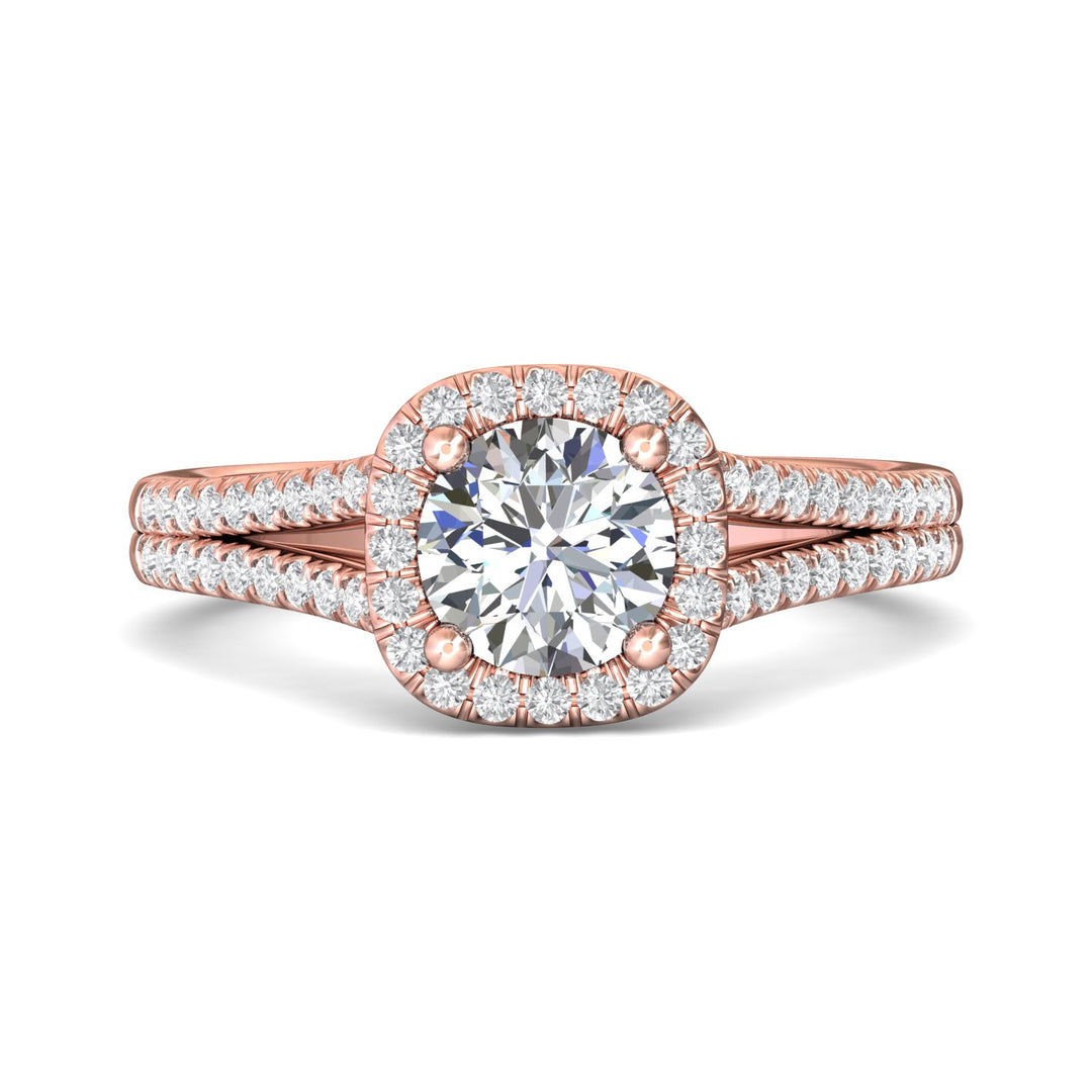 18K Gold Pink Split Shank Engagement Ring from the Split Shank collection - DERMH12R_18KP_CuHRd_6.5_Prm_H-I_SI1