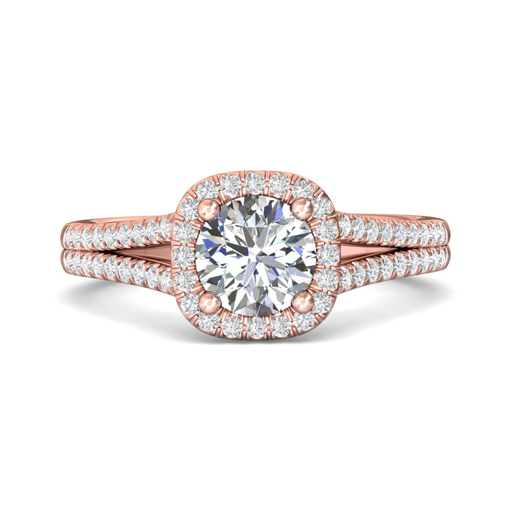 18K Gold Pink Split Shank Engagement Ring from the Split Shank collection - DERMH12R_18KP_CuHRd_6.5_Prm_H-I_SI1
