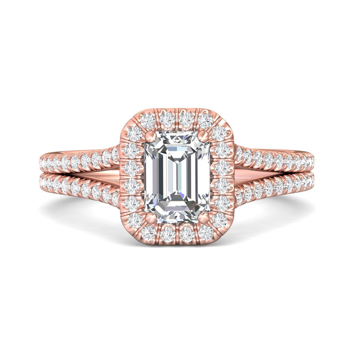 18K Gold Pink Split Shank Engagement Ring from the Split Shank collection - DERMH12R_18KP_EmH_7X5_Prm_H-I_SI1