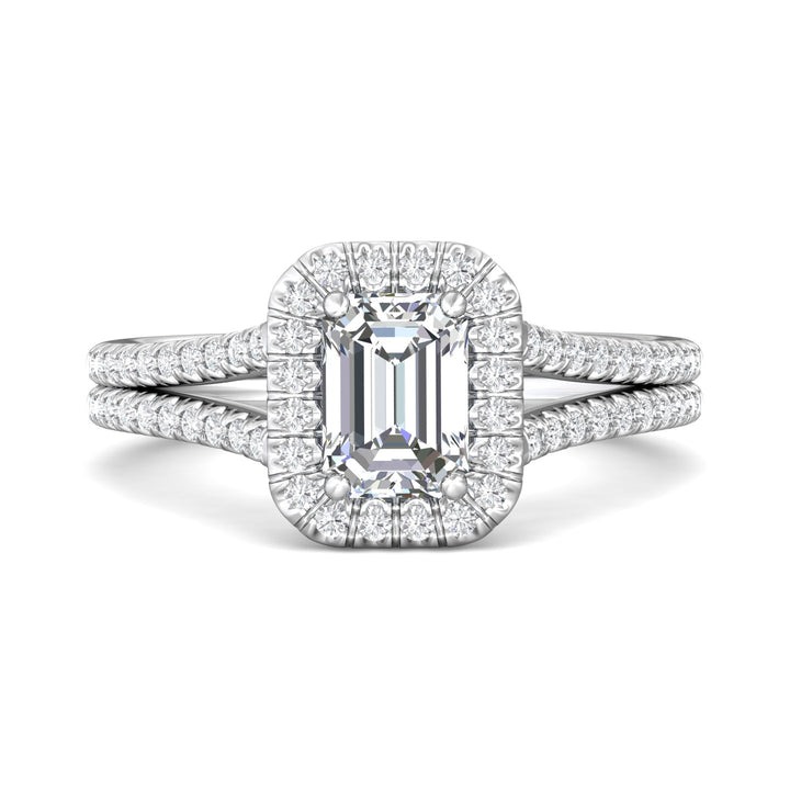 18K Gold White Split Shank Engagement Ring from the Split Shank collection - DERMH12R_18KW_EmH_7X5_Prm_H-I_SI1