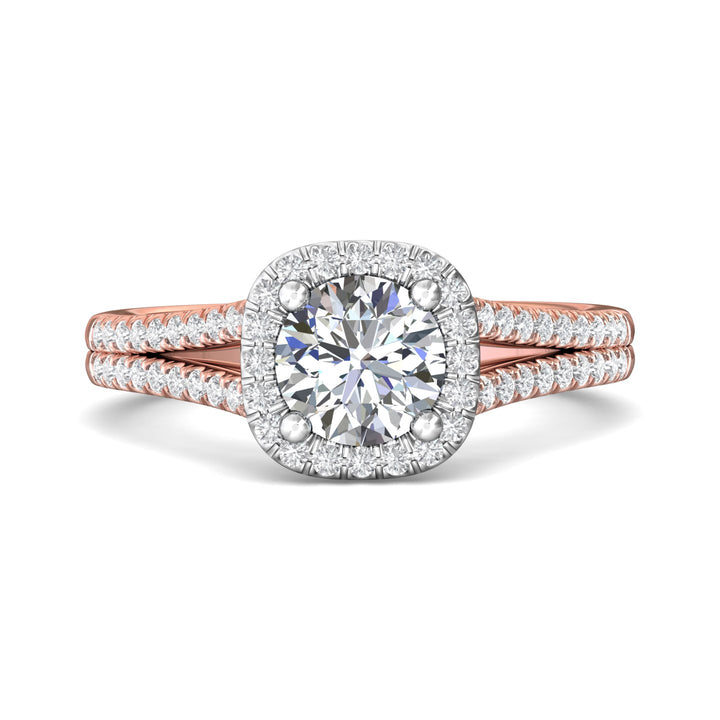18K Gold White/Pink Split Shank Engagement Ring from the Split Shank collection - DERMH12R_18KWP_CuHRd_6.5_Prm_H-I_SI1